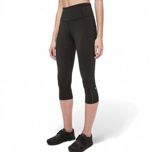 LULULEMON Fast & Free Crop II Leggings Nulux 19” Black Activewear Athleisure | 8